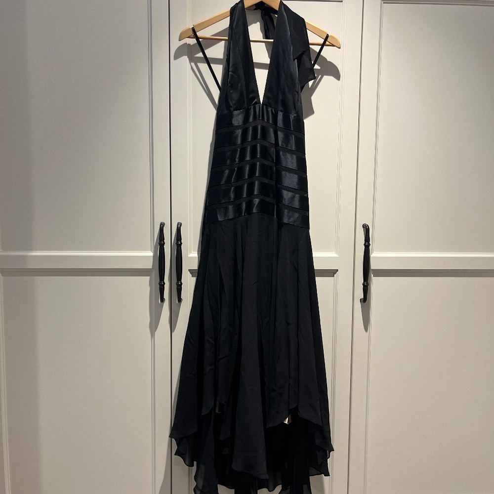 BCBG BLACK CHIFFON Cocktail Dress